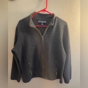 Karen Scott sport zip up with pockets jacket gray large